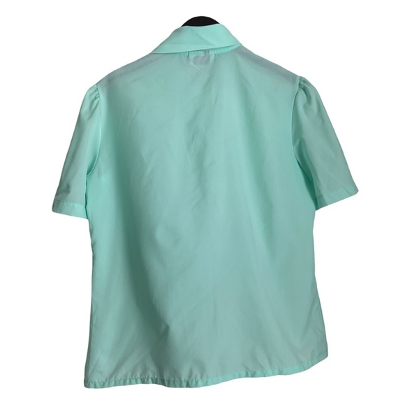 ** SOLD ** Vintage 60s Judy Bond Blouse Size 18 Short Sleeve Mint Shirt - Picture 3 of 4